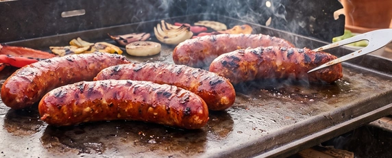 Salsiccia calabrese alla brace su griglia